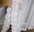 Firana z Haftem Bambus LIVIA Biała wys: 300 cm NA METRY