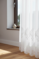 Firana Gotowa z Haftem Podwójnym SELENE Bambus Taśma Przelotki Na Wymiar