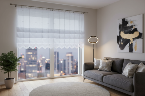 Firana Gotowa Panelowa Biała  szer. 202 cm