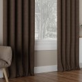 Zasłona Gotowa na Wymiar Velvet Milan Brązowy przelotki taśma