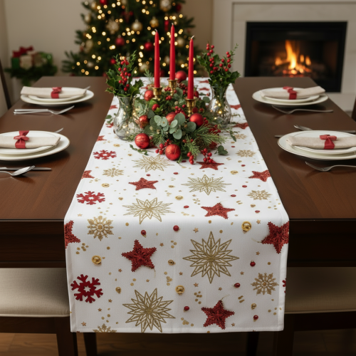Bieżnik Świąteczny Na Stół Bożonarodzeniowe Gwiazdki