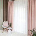 Zasłona Gotowa  MOLLY Pudrowy Róż 004 przelotki taśma  Na Wymiar