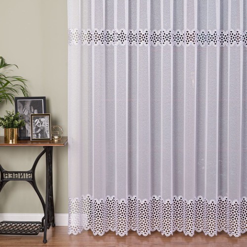 Firana Markizeta z Gipiurą 008897 Biała Na Metry wys: 250 cm