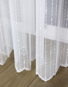 Firana z Haftem Tiul Grecki ORA Biała wys: 280 cm  Na Metry 