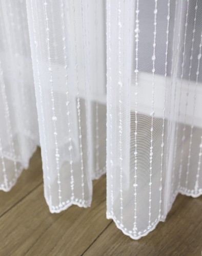 Firana z Haftem Tiul Grecki ORA Biała wys: 280 cm  Na Metry 