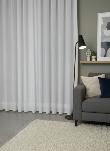 Firana Gęsty Deszczyk 10509 Biała Taśma Przelotki Na WYMIAR  