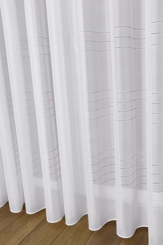 Firana Żorżeta Pasy LINA  Biała Taśma Przelotki Na WYMIAR 