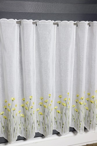 Zazdrostka Panelowa Żółte Kwiatuszki 80720 Biała  wys: 65 cm Na Metry