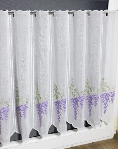 Zazdrostka Panelowa Fioletowe Kwiaty 45718R Biała  wys: 65 cm Na Metry 