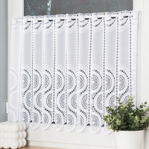 Zazdrostka Żakardowa Panelowa 018535 Biała  wys: 50 cm Na Metry 