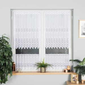 Zazdrostka Żakardowa Panelowa 018535 Biała  wys: 90 cm Na Metry  