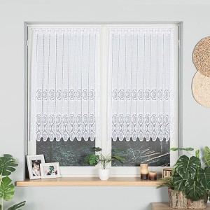 Firana Żakardowa Panelowa 018535 Biała  wys: 110 cm Na Metry   