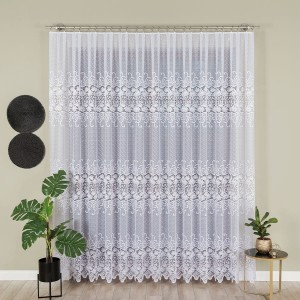 Firana Żakardowa 018965 Biała  wys: 250 cm Na Metry    