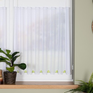 Zazdrostka Żakardowa Panelowa 023429 Biała  wys: 80 cm Na Metry 