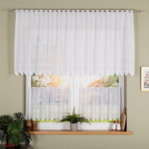 Zazdrostka Żakardowa 362870 Biała  wys: 90 cm Na Metry     