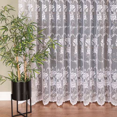 Firana Żakardowa 018895 Biała Na Metry wys: 250 cm   