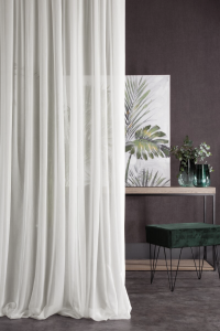 Firana Gotowa Na Wymiar Żorżeta KREP Ecru Taśma Przelotki