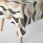 Obrus Gotowy Na Wymiar Beżowo-Brązowa Fala