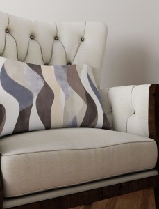 Poszewka Dekoracyjna Na Poduszkę Brązowo-Niebieska Fala