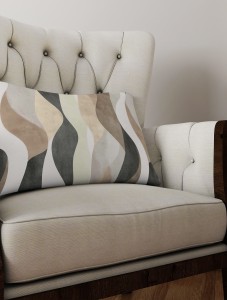 Poszewka Dekoracyjna Na Poduszkę Beżowo-Brązowa Fala 