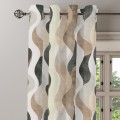 Zasłona Gotowa na wymiar Beżowo-Brązowa Fala szer. 145 cm taśma przelotki    