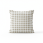 Poszewka Dekoracyjna Na Poduszkę Beżowo-Biała Krata