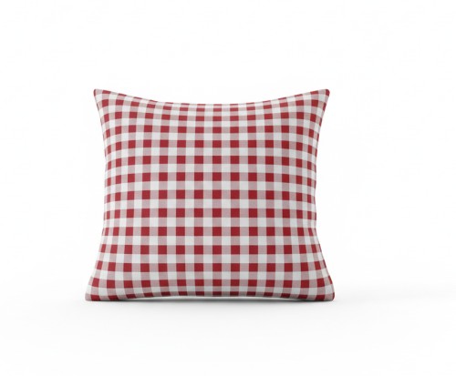 Poszewka Dekoracyjna Na Poduszkę Czerwono-Biała Krata 