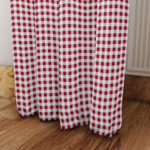 Zasłona Gotowa Czerwono-Biała Krata szer. 145 cm  taśma przelotki Na Wymiar 