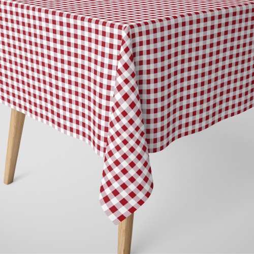Obrus Wodoodporny Czerwono-Biała Krata Na Wymiar 