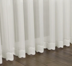 Firana z Haftem Bambus Gęsty PISELA ECRU wys:300cm NA METRY 