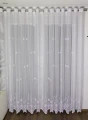 Firana Woal Francuski Sable z Haftem SORINA Taśma Przelotki Na WYMIAR  