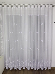 Firana Woal Francuski Sable z Haftem SORINA Taśma Przelotki Na WYMIAR  