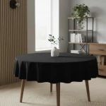 Obrus Gotowy Okrągły PANAMA Czarna Na Wymiar