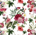 Tkanina Ogrodowa wodoodporna Kwiaty w Ogrodzie szer. 160 cm   