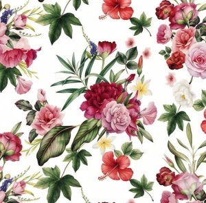 Tkanina Ogrodowa wodoodporna Kwiaty w Ogrodzie szer. 160 cm   