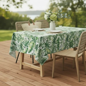 Obrus Gotowy Wodoodporny  Liście Zielona Monstera  Na Wymiar 