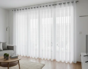 Firana Gotowa Markizeta Gładka Eva Biała Taśma Przelotki Na Wymiar 