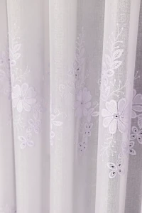 Firana Woal Francuski Sable z Haftem ESTELA  Biała  wys: 280 cm Na Metry  