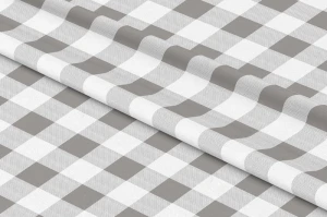 Tkanina  Wodoodporna Szara Krata  szer: 150 cm  