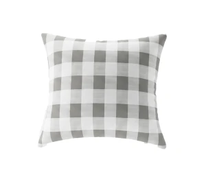 Poszewka Dekoracyjna Na Poduszkę Szara Krata  