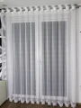 Firana Gotowa z Haftem Bambus MORA Biała Taśma Przelotki wys. max 280 cm  Na Wymiar 