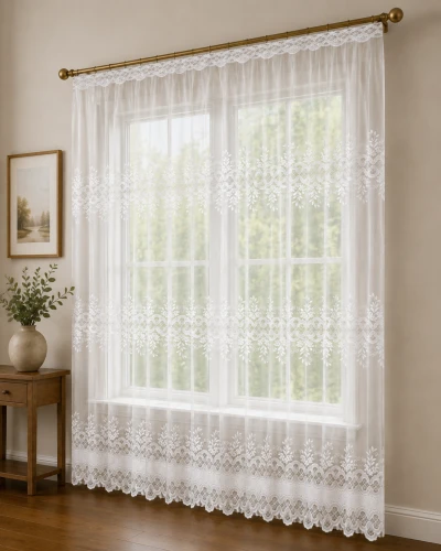 Firana Żakardowa VERONA 0007197  Biała Na Metry wys: 250 cm   