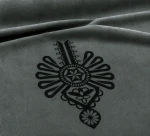 TKANINA DEKORACYJNA VELVETOWA PARZENICA SZARA