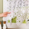Zazdrostka Żakardowa Panelowa 019401 Biała  wys: 90 cm Na Metry   