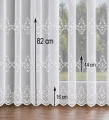 Firana Gotowa z Haftem Bambus Frecja Biała Taśma Przelotki wys. max 270 cm  Na Wymiar  