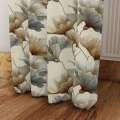 Tkanina Zasłonowa Beżowo-Szare Kwiaty 26466 szer. 150 cm  