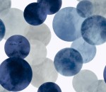 Tkanina Zasłonowa Niebiesko szare koła